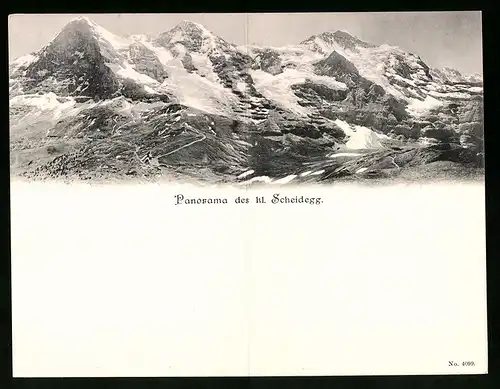 Klapp-AK Kl. Scheidegg, Bergpanorama im Schnee