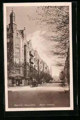 AK Berlin-Neukölln, Blick in die Bode-Strasse