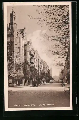 AK Berlin-Neukölln, Blick in die Bode-Strasse