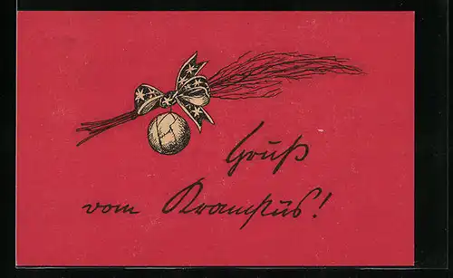 Künstler-AK Gruss vom Krampus, Rute