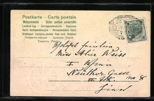 AK Engel in Kutsche mit Tauben