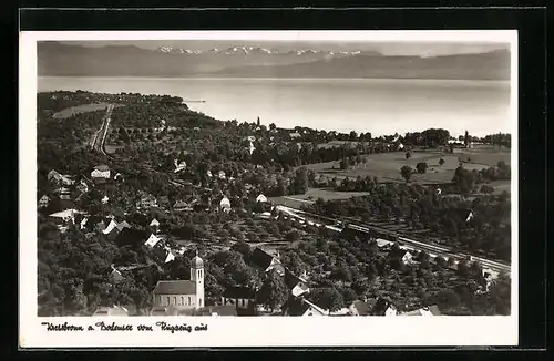 AK Kressbronn a. Bodensee, Ortsansicht vom Flugzeug aus