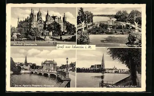 AK Schwerin i. M., Schloss, Dom, Palais, Theater und Museum