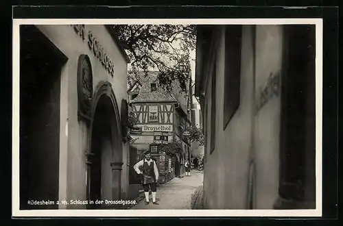 AK Rüdesheim a. Rh., Schloss in der Drosselgasse