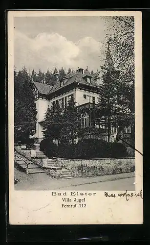 AK Bad Elster, Strassenansicht der Villa Jugel