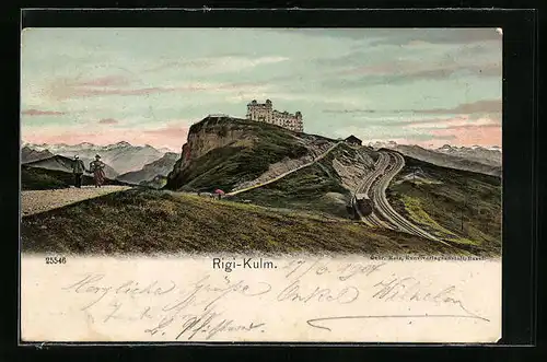 AK Rigi-Kulm, Ansicht mit Bergpanorama
