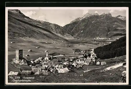 AK Hospental, Ortsansicht aus der Vogelschau