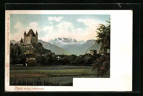AK Thun, Burg und Blümlisalp