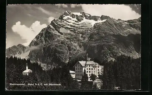 AK Silenen /Maderanertal, Hotel S. A. C. mit Düssistock