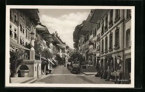 AK Thun, Hauptgasse mit Geschäften