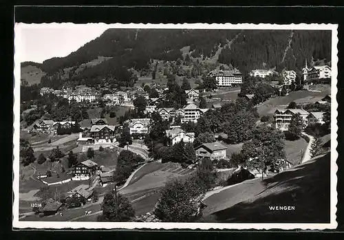 AK Wengen, Ortsansicht aus der Vogelschau