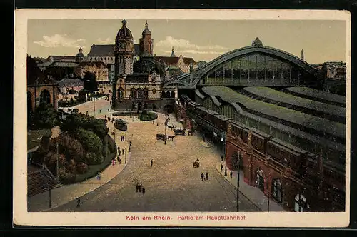 AK Köln a. Rh., Strassenpartie am Hauptbahnhof