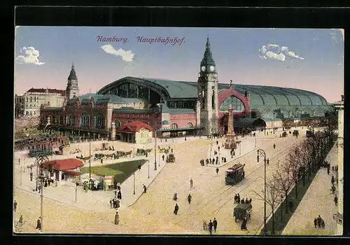 AK Hamburg-St.Georg, Strassenverkehr am Hauptbahnhof