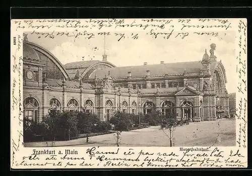 AK Frankfurt a. M., Partie am Hauptbahnhof