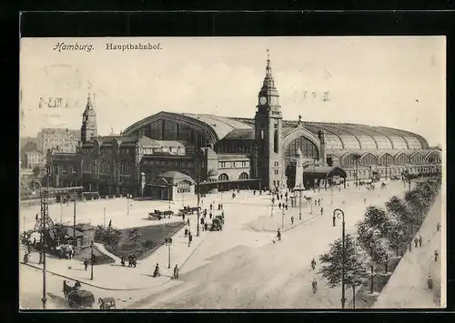 AK Hamburg-St.Georg, Strassenpartie am Hauptbahnhof