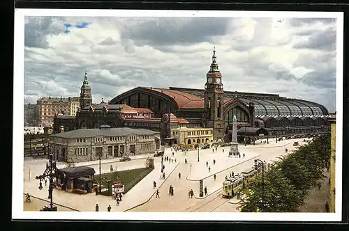 AK Hamburg-St.Georg, Strassenverkehr am Hauptbahnhof