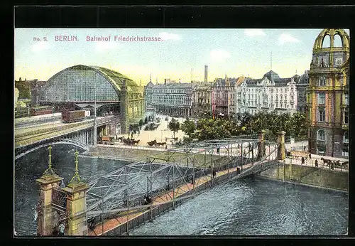 AK Berlin, Bahnhof Friedrichstrasse in der Teilansicht