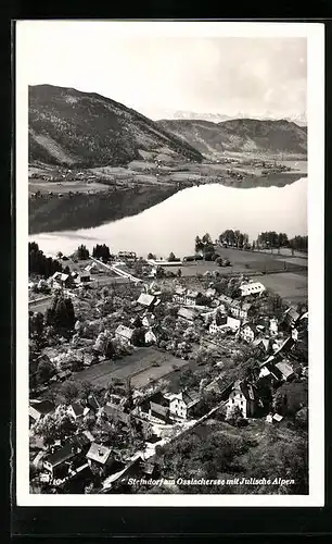 AK Steindorf am Ossiachersee, Ortsansicht aus der Vogelschau mit Julisch Alpen