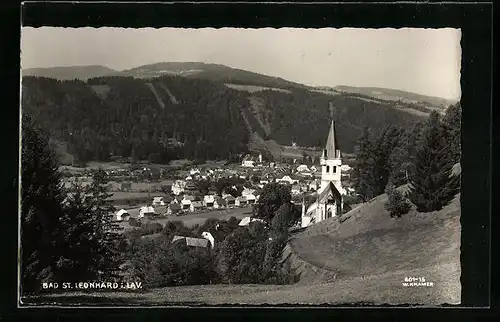 AK Bad St. Leonhard i. Lav., Ortsansicht mit Umgebung