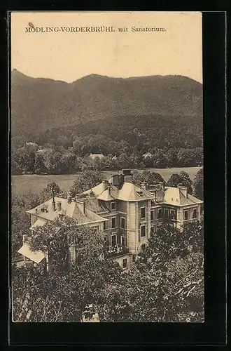 AK Mödling-Vordererbrühl, Ortspartie mit Sanatorium