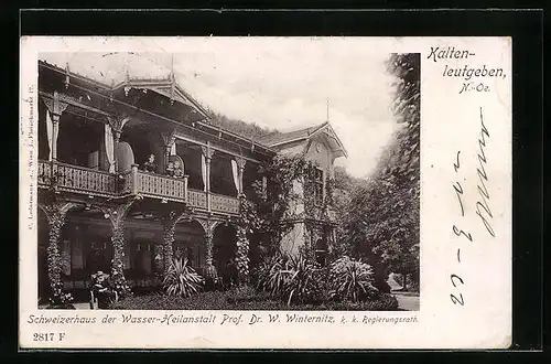 AK Kaltenleutgeben, Schweizerhaus der Wasser-Heilanstalt Prof. Dr. W. Winternitz k. k. Regierungsrat