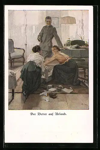 Künstler-AK Brynolf Wennerberg: Der Vetter auf Urlaub