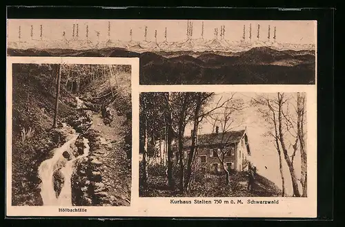 AK Stalten /Schwarzwald, Höllbachfälle und Kurhaus Stalten