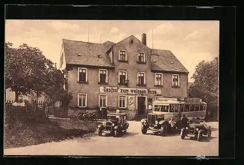 AK Claussnitz, Zum weissen Ross, Konzert-, Ball-, und Garten-Etablissement