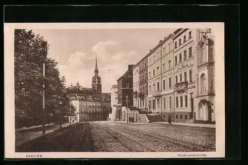 AK Aachen, Blick in die Kurbrunnenstrasse