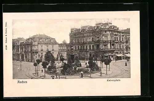 AK Aachen, Blick auf den Kaiserplatz