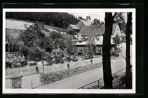 AK Schindelbach /Erzgeb., Ausflugslokal Schindelbachmühle mit grossem Konzertgarten
