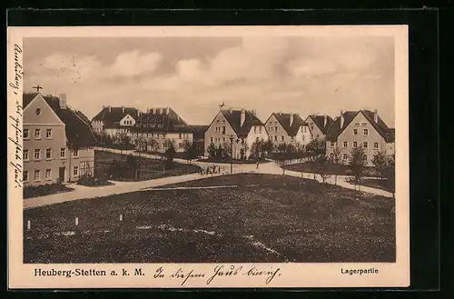 AK Heuberg-Stetten a. k. M., Lagerpartie mit gepflegtem Rasen