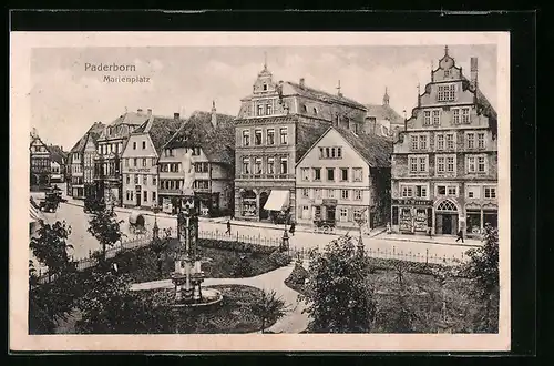 AK Paderborn, Marienplatz aus der Vogelschau