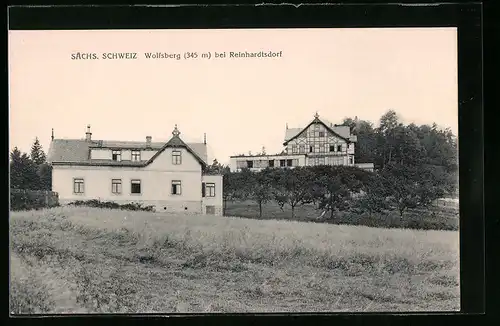 AK Wolfsberg bei Reinhardtsdorf, Blick auf das Gasthaus Wolfsberg