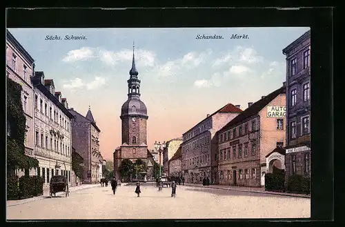 AK Schandau /sächs. Schweiz, Am Markt