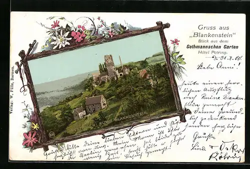 AK Blankenstein, Ruine vom Gethmannschen Garten aus gesehen