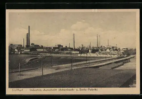 AK Stassfurt, Industrie-Ausschnitt (Achenbach- und Soda-Fabrik)