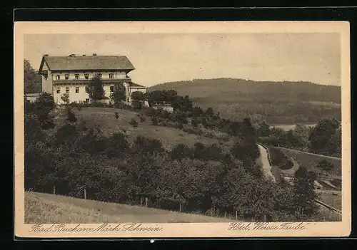 AK Bad Buckow /Märk. Schw., Hotel Weisse Taube mit Umgebung aus der Vogelschau