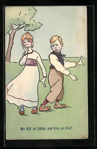 Künstler-AK M. Munk Nr. 273: Du bist zu schön, um treu zu sein!