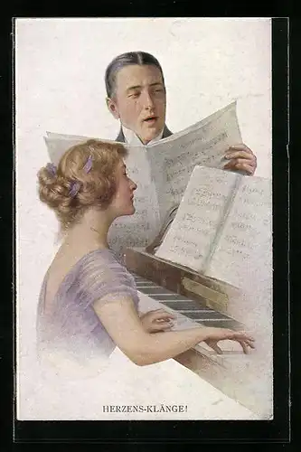 Künstler-AK M. Munk Nr. 868: Herzens-Klänge