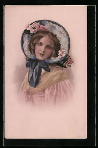 Künstler-AK M. Munk Nr. 894: Schöne Frau im Kleid mit Haube