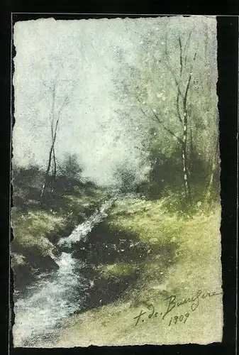 Künstler-AK M. Munk Nr. 685: Bach im Wald