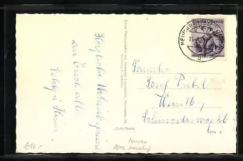 AK Mariahof b. Neumarkt, Furtnersee mit Ruderern