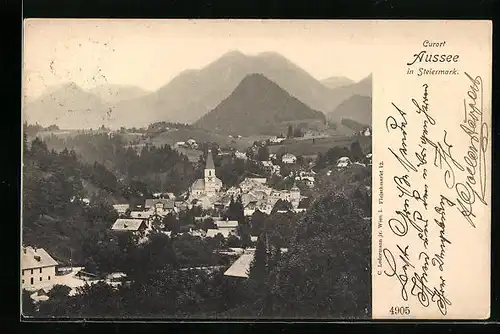 AK Aussee, Gesamtansicht aus der Vogelschau