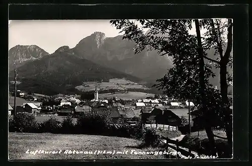 AK Abtenau, Ortsansicht mit Tannengebirge