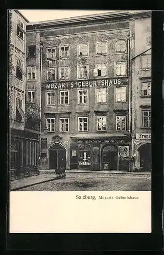 AK Salzburg, Mozarts Geburtshaus, Strassenansicht