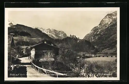 AK Hohenwerfen, Blick auf die Veste Hohenwerfen und Salzachtal