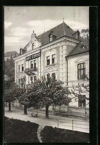 AK Salzburg, Blick auf das Cafe Corso in der Imbergstrasse