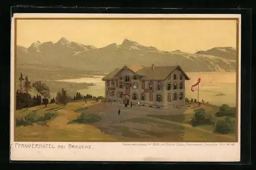 Künstler-AK Zeno Diemer: Bregenz, Pfänderhotel