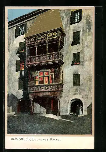 Künstler-AK Zeno Diemer: Innsbruck, Gasthaus Goldenes Dachl